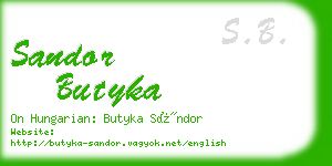 sandor butyka business card